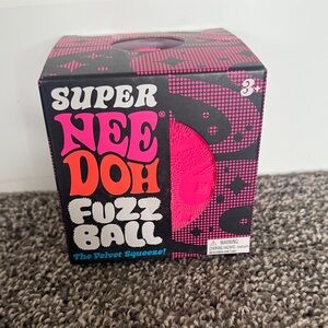 LARGE SUPER NEEDOH Fuzz Ball - Pink Velvet Squeeze Toy
